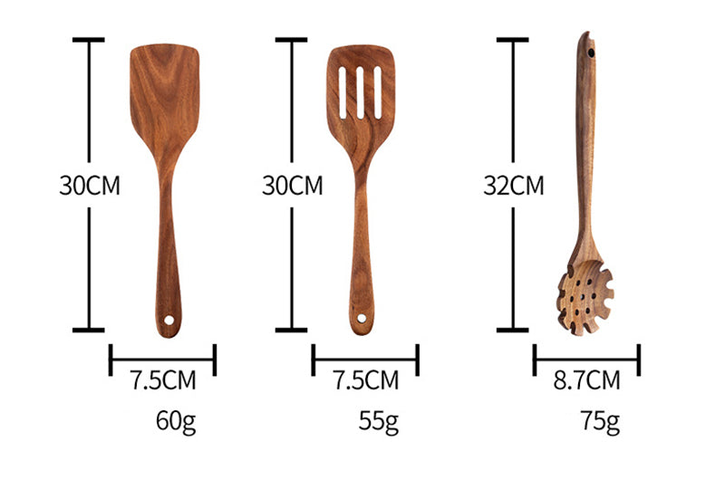 Teak Utensils Set
