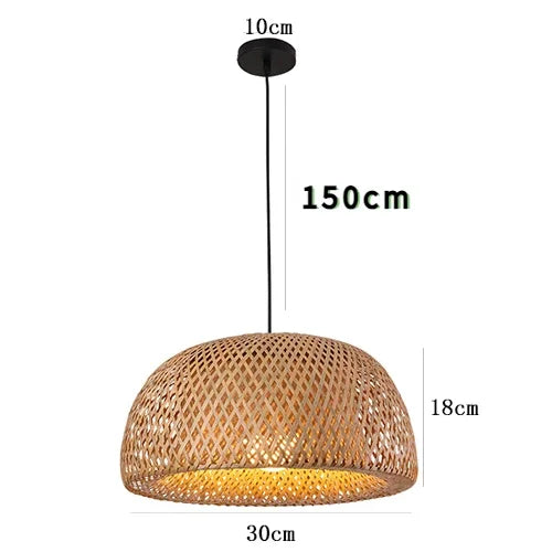 Vintage Rattan Bamboo LED Chandelier