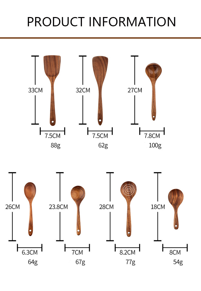 Teak Utensils Set