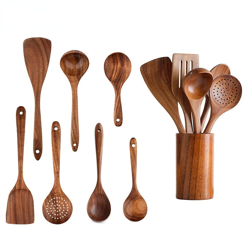 Teak Utensils Set