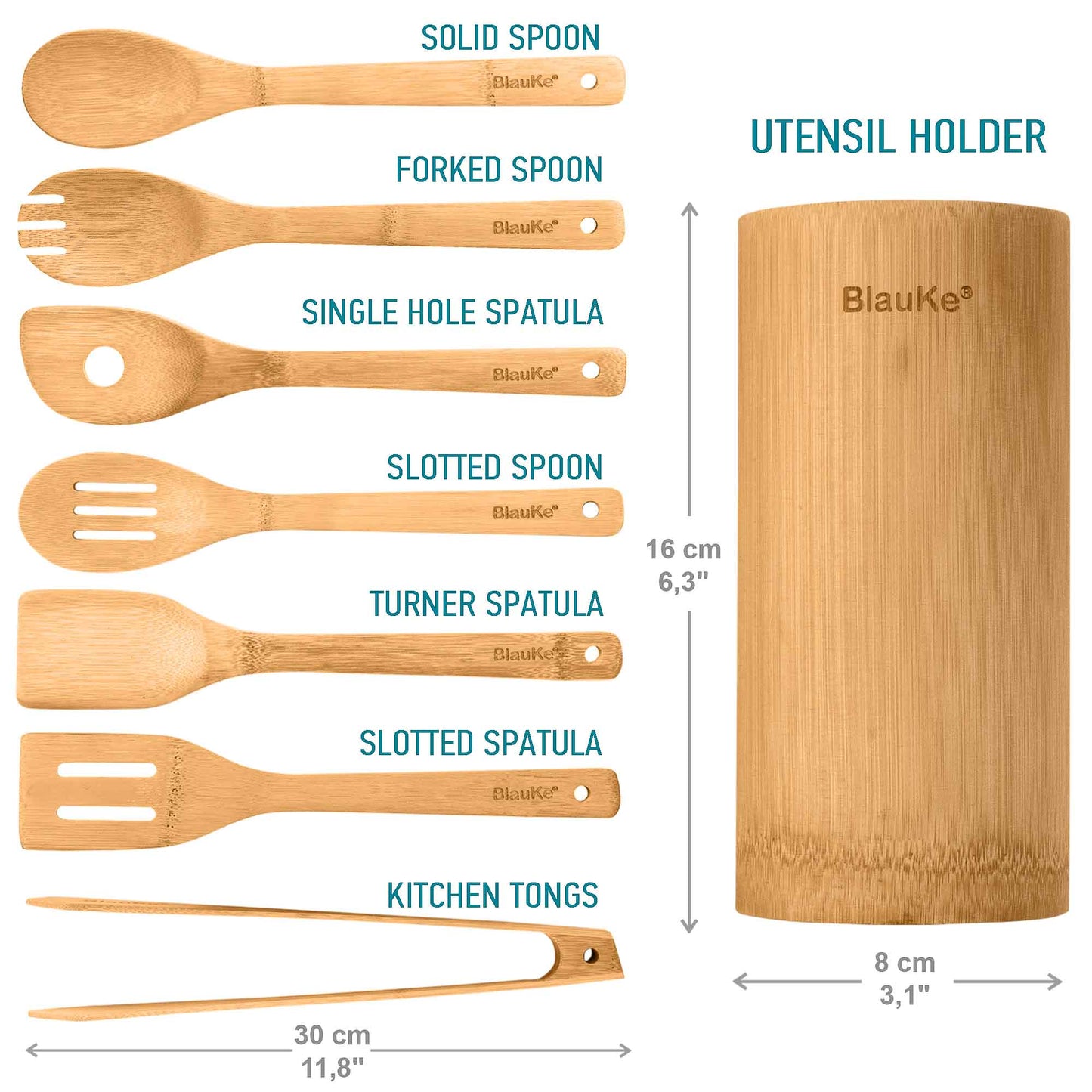 Bamboo Kitchen Utensils Set